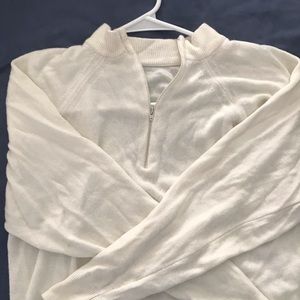 Vintage white quarter-zip pullover sweater